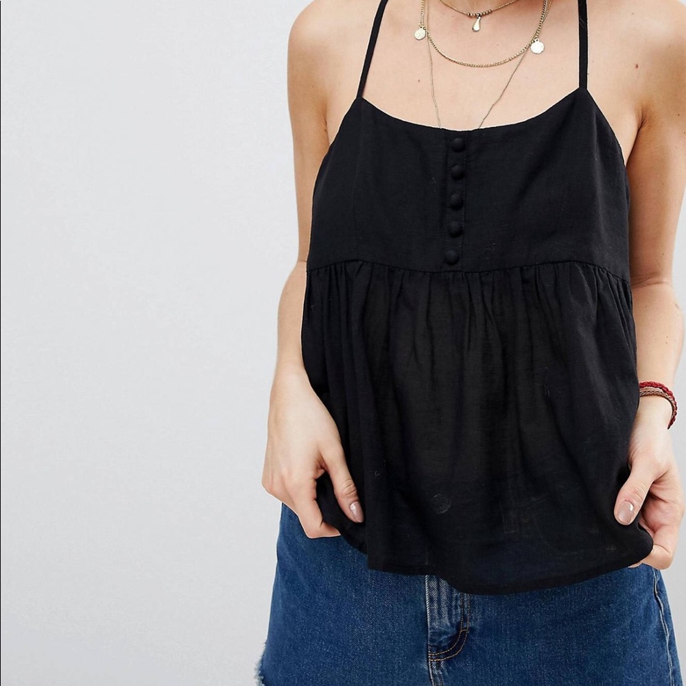 ASOS Crop Cami with Button Detail